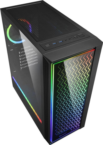 Kasë Sharkoon RGB LIT 200, e zezë