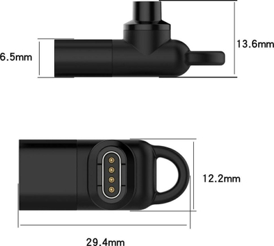 Adapter karikimi Beline USB C për orë Garmin, 5V 1A, i zi