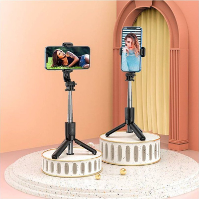 Tripod mini për telefon HOCO K17, i hapshëm, me telekomandë, ngjyrë e zezë
