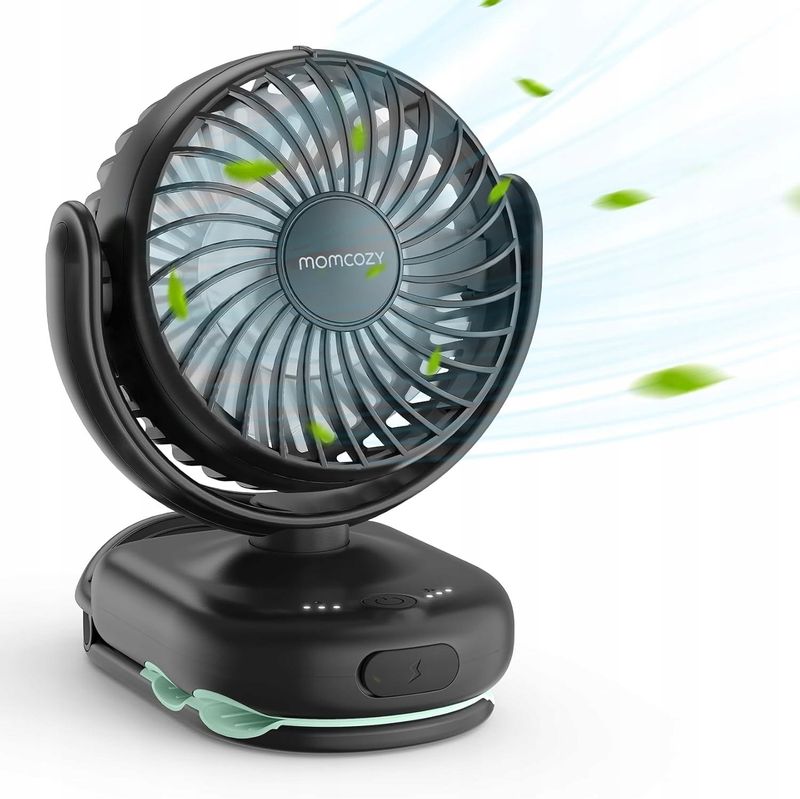 Ventilator portativ Momcozy, USB i rikarikueshëm, me kapëse, i rozë