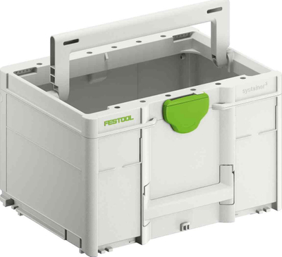Kuti veglash Festool Systainer 3 ToolBox SYS3 TB Medium, mban gjer në 20 kg, plastike e fortë, gri e çelët
