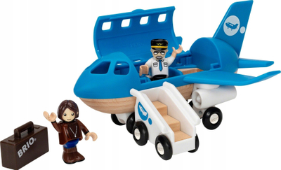 Lodër aeroplan BRIO Airplane 33306, set me figura, blu