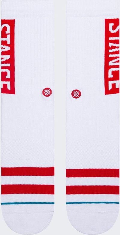 Çorape Stance UnCommon Solids Classic OG, crew sportive, e bardhë me të kuqe