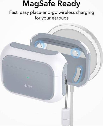Футрола за слушалки ESR Orbit HaloLock MagSafe, за AirPods Pro 1/2, бела