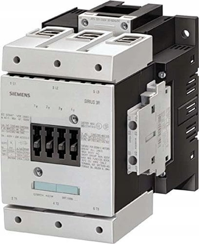 Kontaktor Siemens SIRIUS 3RT S10, spirale 24V DC, 3-polësh 225A 110kW, 2NO 2NC