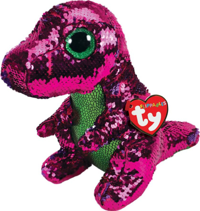 Lodër TY Flippables Stompy, 15cm, rozë