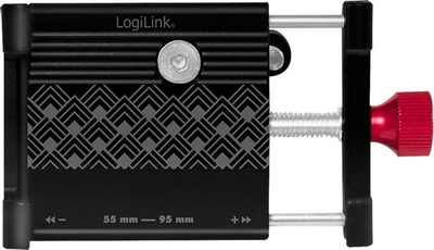 Mbajtëse telefoni për biçikletë LogiLink AA0146, rrotullim 360°, alumini, e zezë me të kuqe