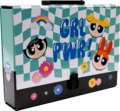 Valixhe e vogël Beniamin Powerpuff Girls, format A4, me dorezë, shumëngjyrëshe
