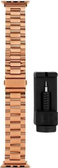 Rrip metalik Mercury për Apple Watch 42mm, çelik inox, pink gold