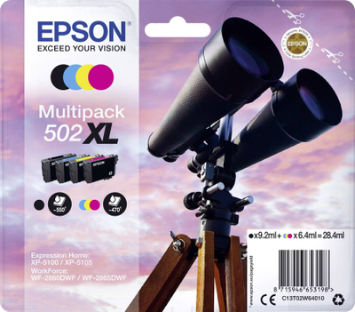 Ngjyrë printeri Epson 502XL, e verdhë/zezë/vjollcë/gjelbër