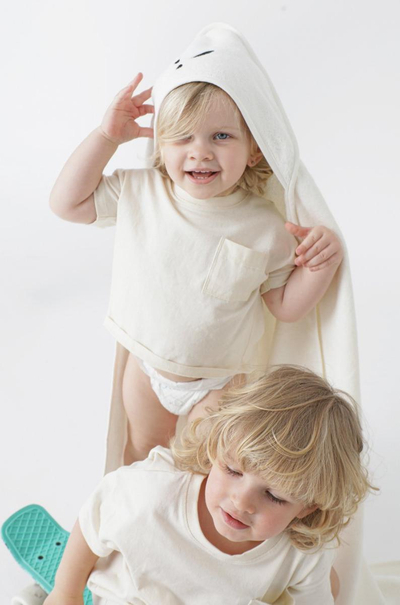 Peshqir bebi me kapuç Piapimo TowelPower, bambu pambuk, i bardhë