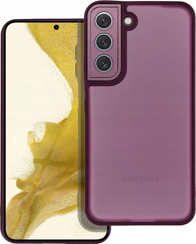 Mbulesë telefoni Variete për Samsung Galaxy S22, kornizë gome, pjesa mbrapa gjysmë transparente, lejla