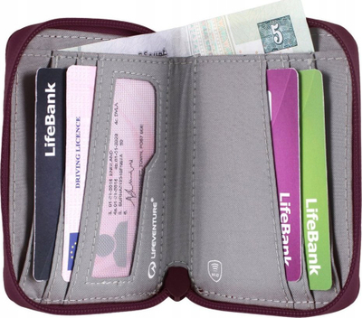 Portofol Lifeventure RFiD Recycled Bi-Fold, mbrojtje RFiD, shumë ndarje kartash, i zi