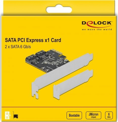 Kartë kontrolli DeLOCK 90431, PCI Express, 2 porta SATA, e zezë