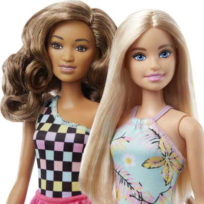 Set lodrash Barbie GXD66, 2 kukulla me xhip dhe varkë, shumëngjyrëshe pastel