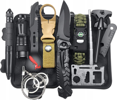 Set mbijetese Tourist Essentials, 12 gjëra, i lehtë për t’u mbajt, shumëpërdorimsh