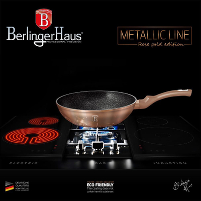 Set tenxheresh Berlinger Haus BH-7058, 13 pjesë, veshje graniti, rozë Gold