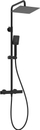 Set dushi Deante Cascada, bateri termostatike, 3 funksione, nero mat