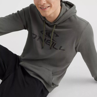 Bluzë me kapuç O'Neill Logo Hoodie M për burra, me xhep kangur, jeshile
