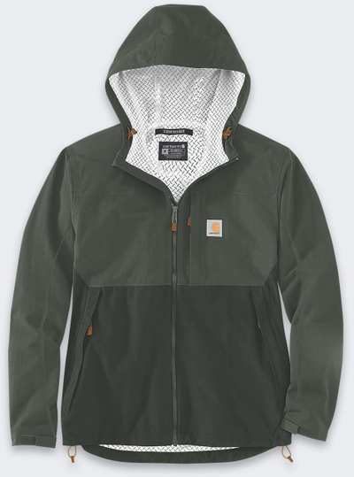 Xhaketë shiu Carhartt Storm Defender për meshkuj, e lehtë, e palosshme, e gjelbër