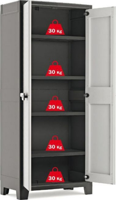 Dollap për vegla pune Keter Titan, 80 x 44 x 182 cm, ngjyrë gri