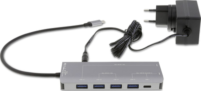 Hub USB C LMP 7 porta, USB 3.0, për laptop, gri hapësinë