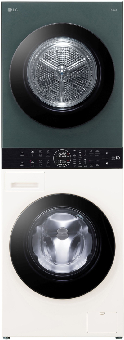 Kolonë lavatriçe tharëse LG WashTower WT1210EGF, 12/10kg, AI DD, Beige Green