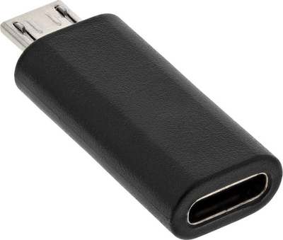 Adapter USB InLine 33302I, USB C në microUSB, USB 2.0, i zi