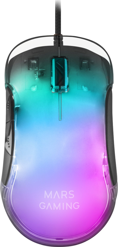Maus за гејминг Mars Gaming MMGLOW, 12800 DPI, USB, црн