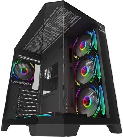 Kase kompjuteri Titan Midi Tower, ATX, ARGB, xham i temperuar, e zezë