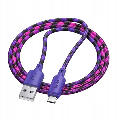 Kabllo USB Hoco X116, USB A në Micro USB, 1m, 2.4A, gradient vjollcë