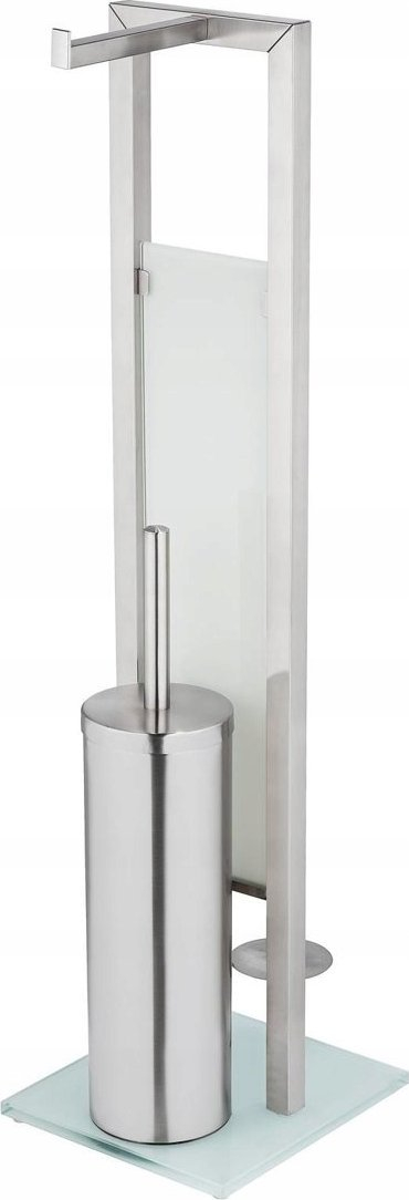 Set tualeti WENKO Rivalta, çelik inox dhe xham, me mbajtëse letre higjienike dhe rezervë, inox