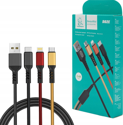 Set karikues 3 në 1 USB, kabllo Type C, adapter muri, i bardhë