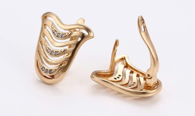 Set unazë/vathë elegante, të praruar në ar 18K #7