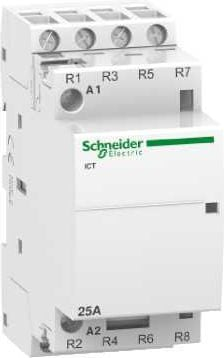 Kontaktor Schneider Electric Acti9 iCT, 4 pole 4NC, bobinë 24V, 25A