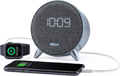 Radios iHome IBT235, digjital me Bluetooth, me USB për karikim, gri