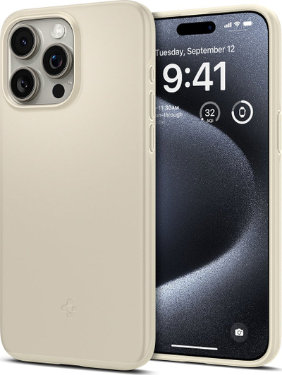 Mbulesë telefoni Spigen Thin Fit, për iPhone 15 Pro, Mute Beige