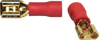 Set konektorësh të sheshtë Sinuslive Car HiFi, 10 copa, 1.5 mm² 4.8 mm, të artë të kuq