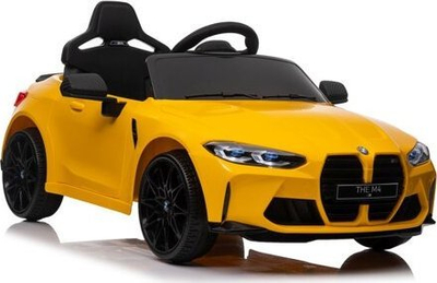 Електричен автомобил за деца BMW M4, батерија 12V, далечински управувач 2.4G, жолт