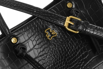 Çantë dore Lulu Castagnette Varadat, handbag, me lëkurë si krokodil, e zezë