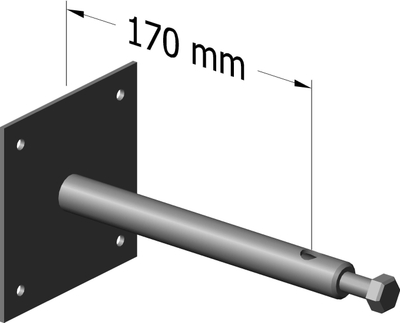 Mbajtëse horizontale për flamur ere Gen, 170mm, metal, e zezë