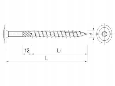 Vidhë druri Koelner Carpentry Screws 8x340mm, set 25 copë, ngjyrë e artë