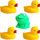 Lojëra banje Hencz Toys Bath Ducks, set 5 copë, për foshnje, shumëngjyrëshe