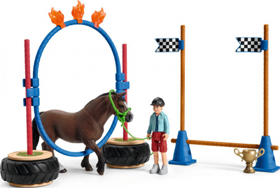 Set lodrash Schleich Farm World Pony Agility Race, 26 pjesë, edukativ