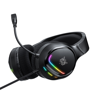 Kufje gaming ONIKUMA X31, me mikrofon, drita RGB, të zeza