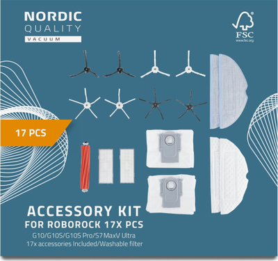 Set aksesorësh Roborock Bristle & Filter, 17 pjesë, për S7 S7 Plus T7S T8 Plus G10
