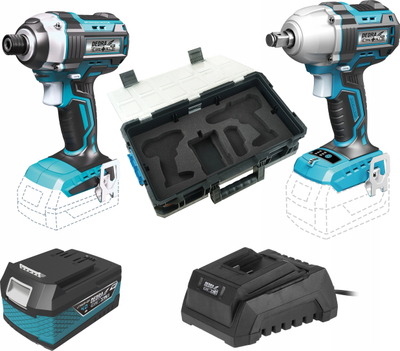 Set veglash pa kabllo Dedra DED7030G15, 18V, brushless, blu
