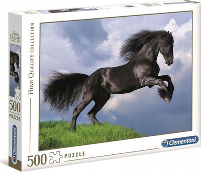 Puzzle Clementoni Fresian Black Horse, 500 elemente, shumëngjyrëshe