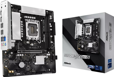 Pllakë amë ASRock H810M-X Gen5, LGA1851, DDR5, mATX, e zezë