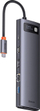 Dock USB C Baseus Metal Gleam BSU3545, 12 në 1, me HDMI dhe RJ45, gri metalik